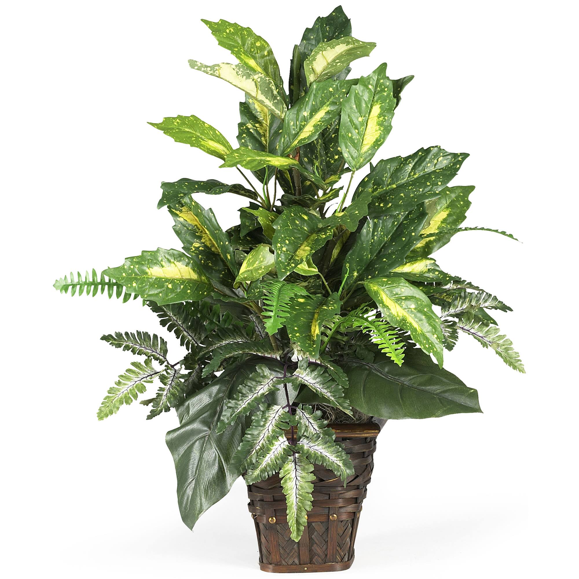 2ft. Mixed Greens In Wicker Basket